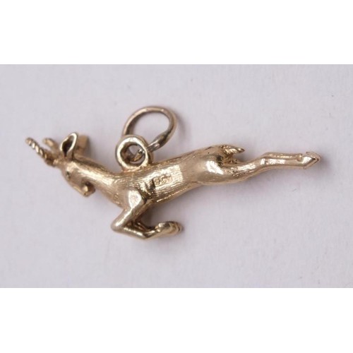 99A - 9ct GOLD LEAPING GAZELLE CHARM 3.2g