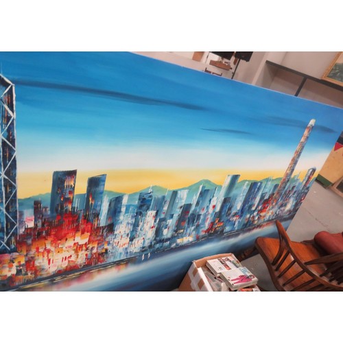 562 - VERY LARGE CANVAS OF NEW YORK SKYLINE