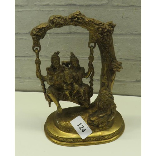 124 - BRASS STATUE OF SHINRA FAMILY ON SWING