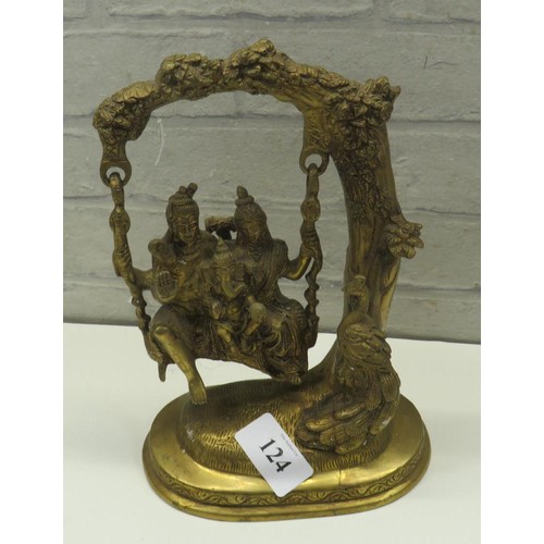 124 - BRASS STATUE OF SHINRA FAMILY ON SWING