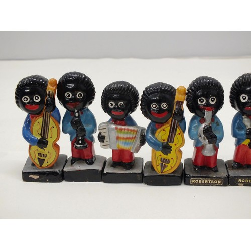 15 - SET OF NINE ROBERTSONS GOLLY PLASTER BAND INCLUDES, SINGER, GUITAR, DRUMMER, ACCORDIAN ETC