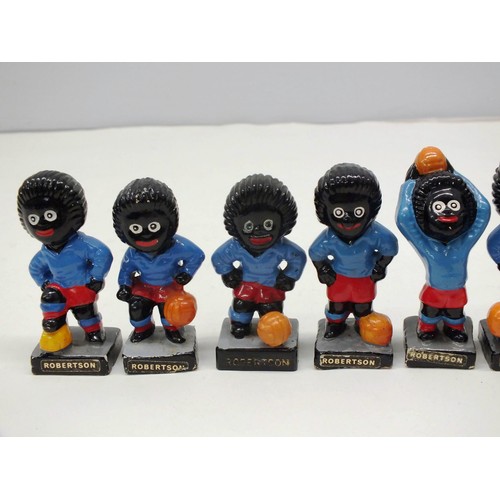 16 - EIGHT ROBERTSONS GOLLY FOOTBALLER FIGURES No's- 3,4,5,6,8,9,10,11