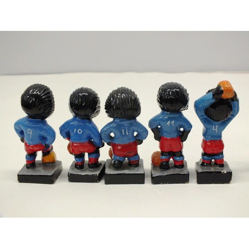 16 - EIGHT ROBERTSONS GOLLY FOOTBALLER FIGURES No's- 3,4,5,6,8,9,10,11