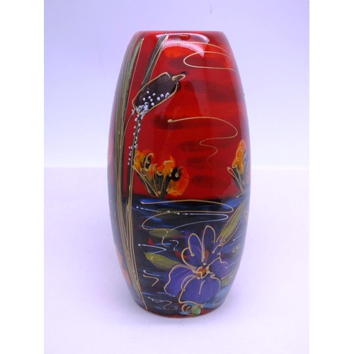 306 - ANITA HARRIS KING FISHER VASE- SIGNED IN GOLD