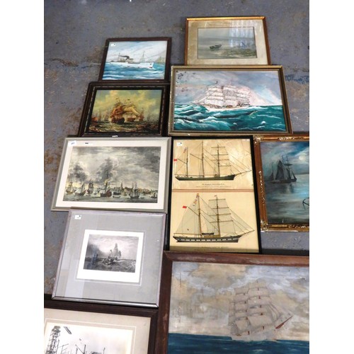 282 - TEN ASSORTED NAUTICAL PICTURES