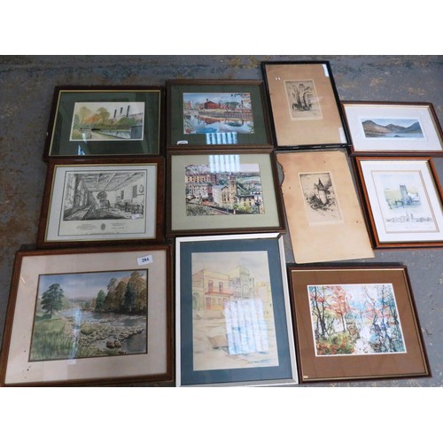 284 - ELEVEN FRAMED PICTURES