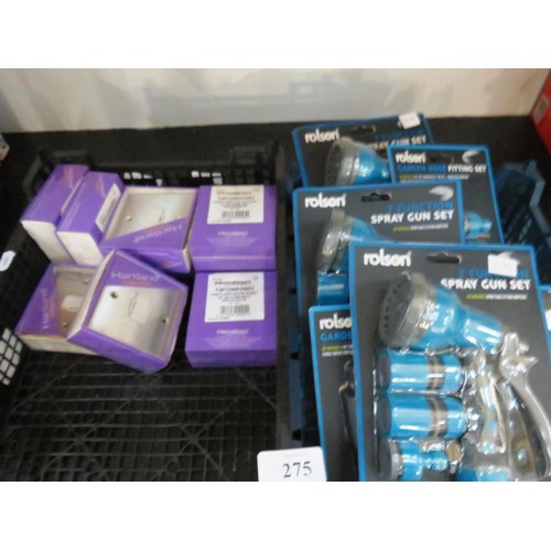 275 - TWO BOXES OF ROLSON SPRAY GUN SETS AND HARTLAND STEEL SOCKETS