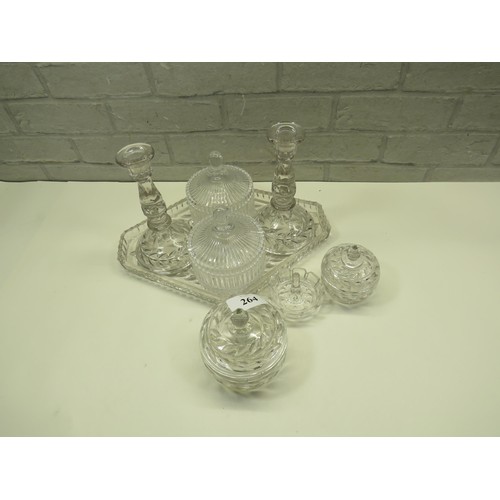 264 - CUT GLASS DRESSING TABLE SET