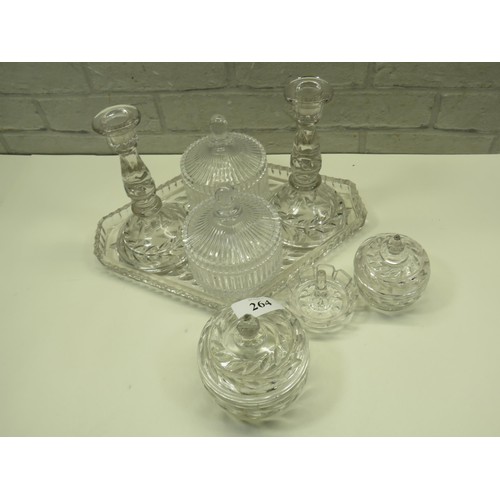 264 - CUT GLASS DRESSING TABLE SET