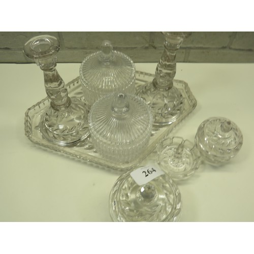 264 - CUT GLASS DRESSING TABLE SET