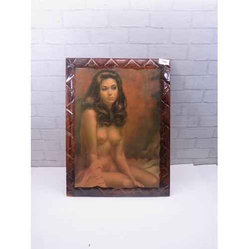 296 - PICTURE OF NUDE LADY ON WOOD