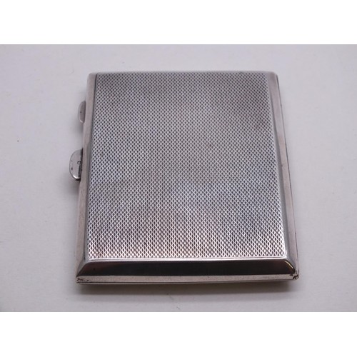 341 - VINTAGE ENGINE TURNED SILVER HALLMARKED CIGARETTE CASE