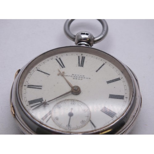 345 - ANTIQUE SILVER POCKET WATCH - MAKER BEVAN BIRKENHEAD