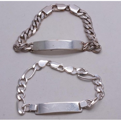 347 - TWO 925 SILVER ID BRACELETS