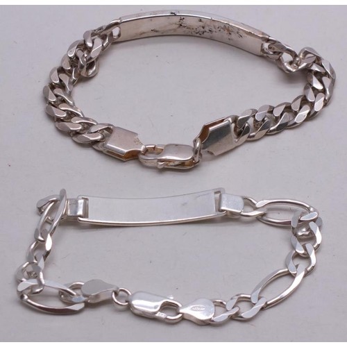 347 - TWO 925 SILVER ID BRACELETS