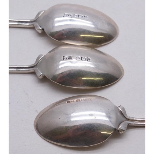 348 - SIX SILVER TEASPOONS AND SALT SPOONS