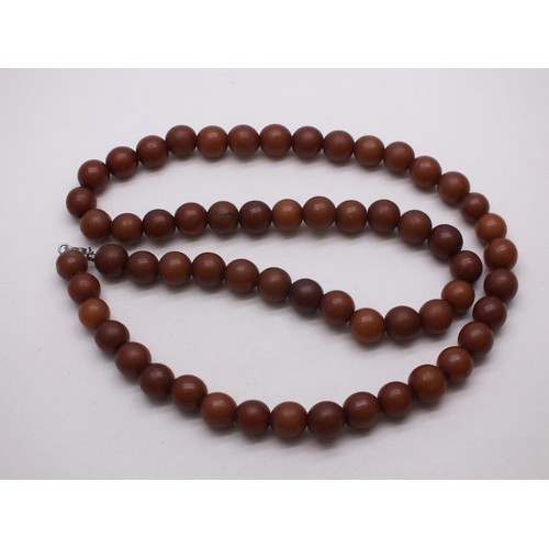 354 - VINTAGE BROWN RESIN BEAD NECKLACE