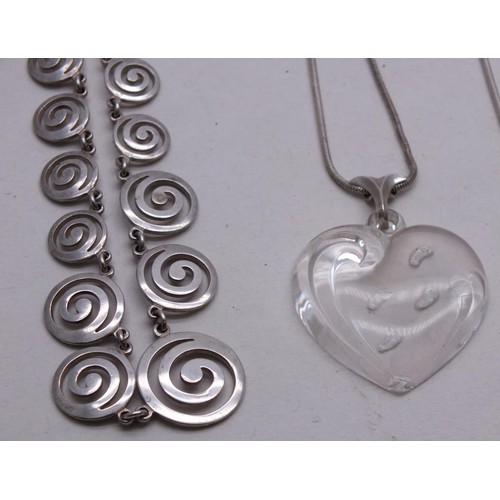 355 - FOUR SILVER NECKLACES