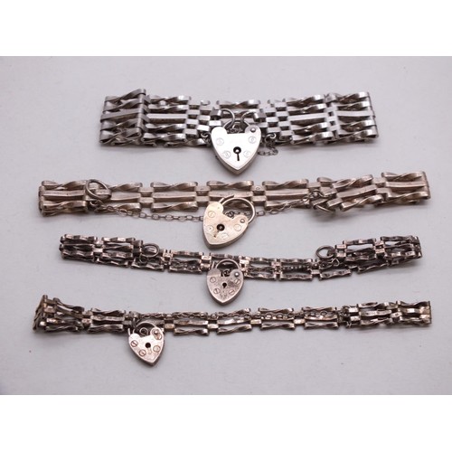 360 - FOUR SILVER GATE BRACELETS 41g