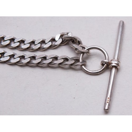 361 - SILVER DOUBLE ALBERT POCKET WATCH CHAIN