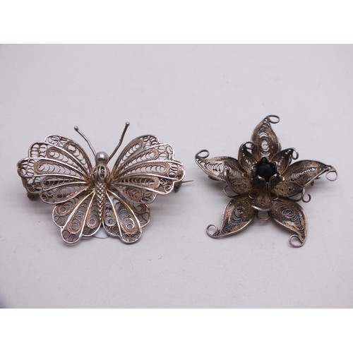 362 - SIX SILVER BROOCHES