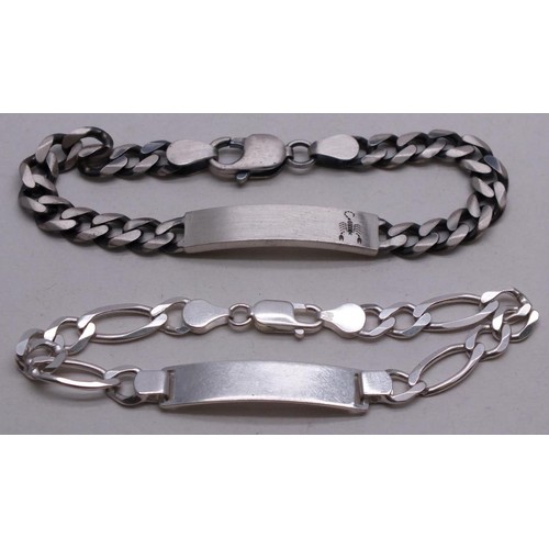 363 - TWO 925 SILVER I.D BRACELETS