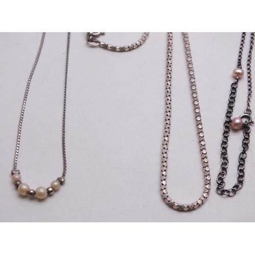 375 - 5 x SILVER NECK CHAINS