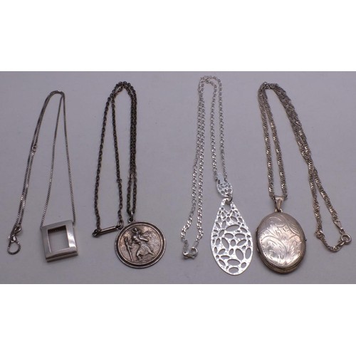 379 - 4 x SILVER NECKLACES