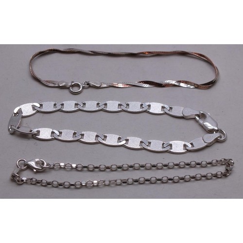 388 - 6 x SILVER BRACELETS