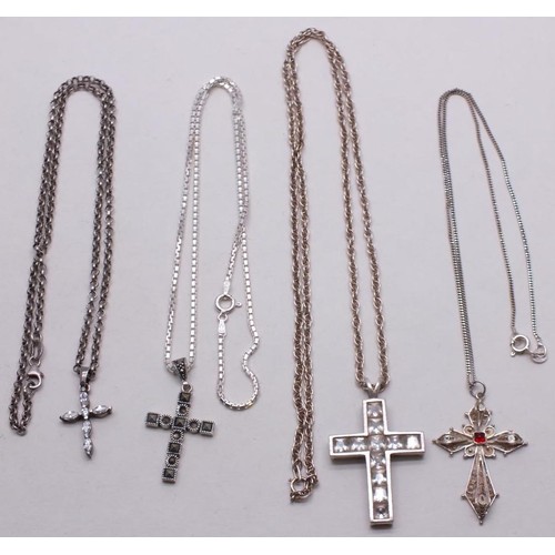 389 - 4 x SILVER NECKLACES