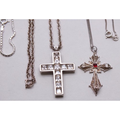 389 - 4 x SILVER NECKLACES