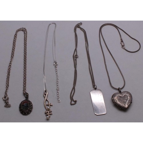 399 - 4 x SILVER NECKLACES