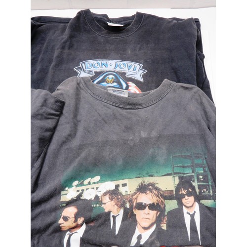 211 - ASSORTED ROCK BAND T-SHIRTS INCLUDES BON JOVI AND A SHARP VIEWCAM