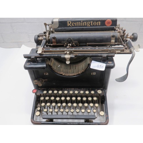 36 - ANTIQUE REMINGTON TYPEWRITER