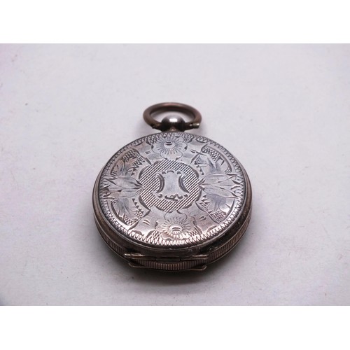 212 - LADIES SILVER POCKETWATCH