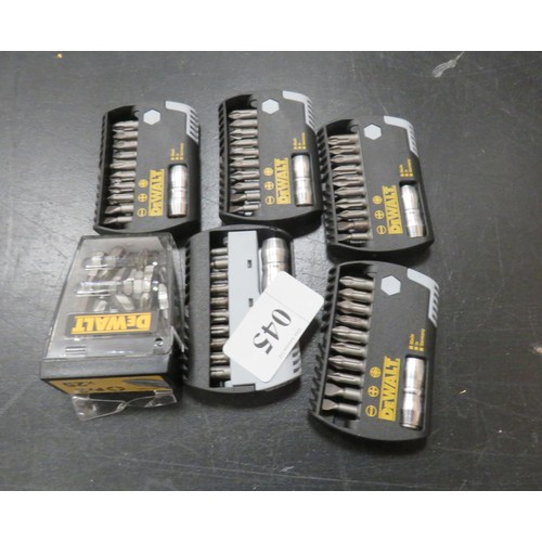 45 - 5 x DEWALT DT7948 ELEVEN PIECE SETS AND BOX OF TWENTY-FIVE PZZ BITS