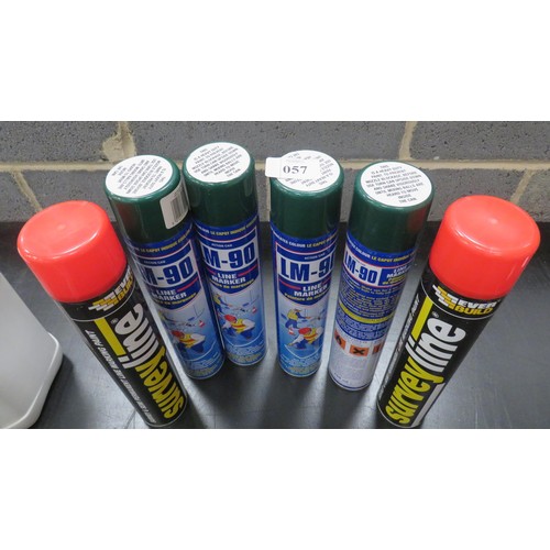 57 - 4 x GREEN LINE MARKER PAINT 2 x RED