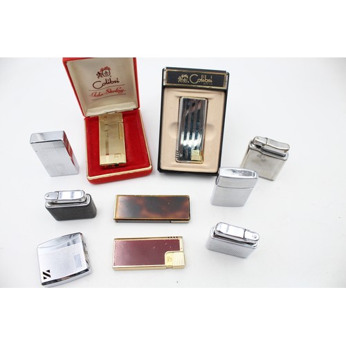 401 - 10 x Assorted Vintage COLIBRI Cigarette LIGHTERS Includes Boxed, Gold Tone, Ladies