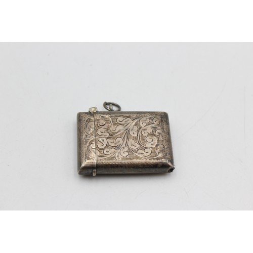 411 - Antique Edwardian Hallmarked 1909 Birmingham STERLING SILVER Vesta Case (22g)