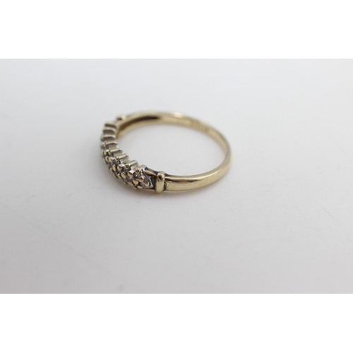 416 - 9ct gold vintage diamond dress ring (1.8g)Size-O