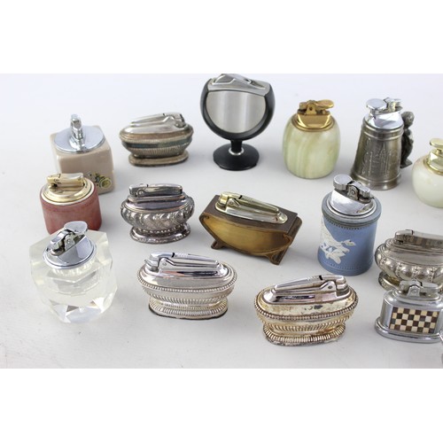 418 - 25 x Assorted Vintage TABLE LIGHTERS Includes Ronson, Colibri, Wedgewood, Etc