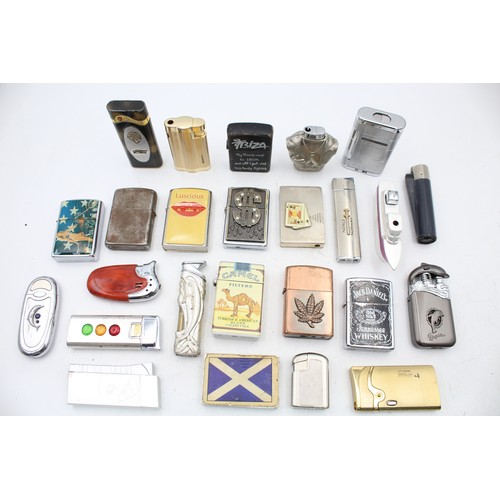 427 - 25 x Assorted Cigarette LIGHTERS Includes Vintage, Zippo Style, Novelty Etc