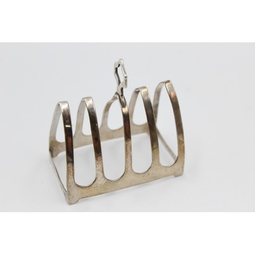 433 - Vintage Hallmarked 1938 Sheffield STERLING SILVER five Bar Toast Rack (51g)