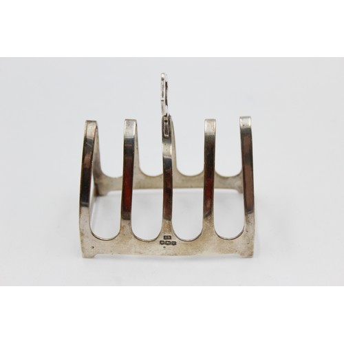 433 - Vintage Hallmarked 1938 Sheffield STERLING SILVER five Bar Toast Rack (51g)