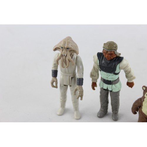 435 - 5 x Vintage STAR WARS Action Figures Includes Princess Leia, Squidface, Wicket, Etc.