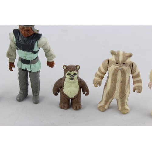 435 - 5 x Vintage STAR WARS Action Figures Includes Princess Leia, Squidface, Wicket, Etc.