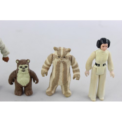 435 - 5 x Vintage STAR WARS Action Figures Includes Princess Leia, Squidface, Wicket, Etc.