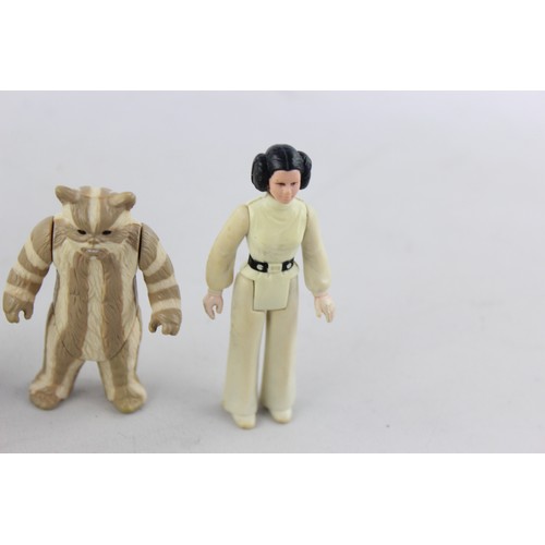 435 - 5 x Vintage STAR WARS Action Figures Includes Princess Leia, Squidface, Wicket, Etc.