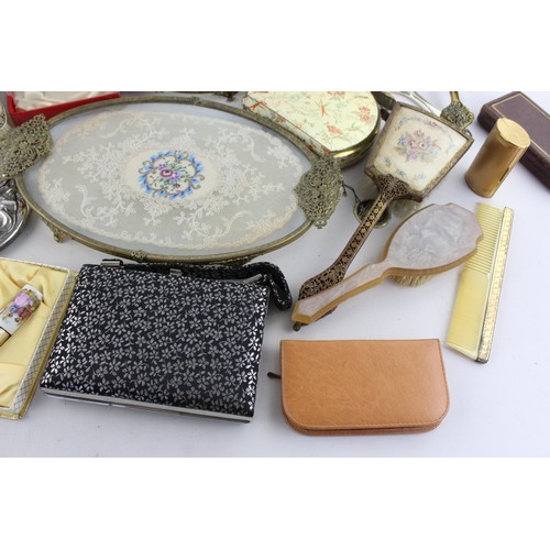 445 - 25 x Assorted Vintage LADIES VANITY Includes Mirrors, Trays, Brushes, Atomiser, Etc