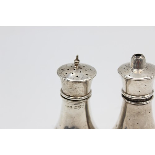 446 - Two Antique Hallmarked 1908 Chester STERLING SILVER Salt & Pepper Cellars (56g)